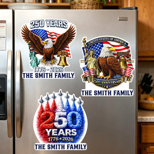 Personalized Eagle Liberty Bell Decal With Family Name - 250th Independence Gift