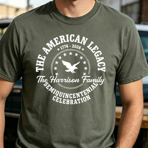 Personalized Vintage "The American Legacy" Tee With Eagle - Independence 250th Gift For Family