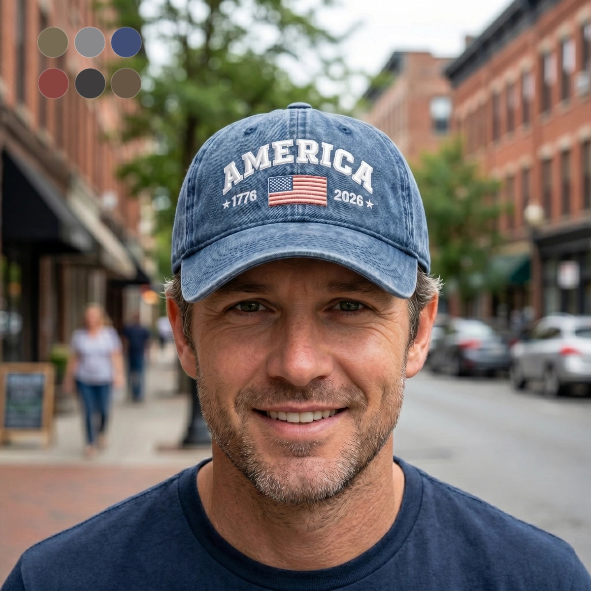 Vintage America 1776-2026 Flag Baseball Cap  - Historical 250th Anniversary Gift For Him Her