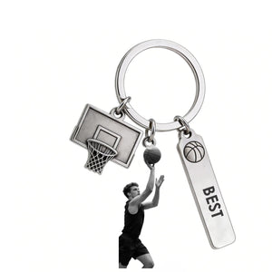 Personalized Love Basketball Sporty Photo Acrylic Keychain With Name & Photo - Meaningful Birthday Season End Gift For Players & Athletes