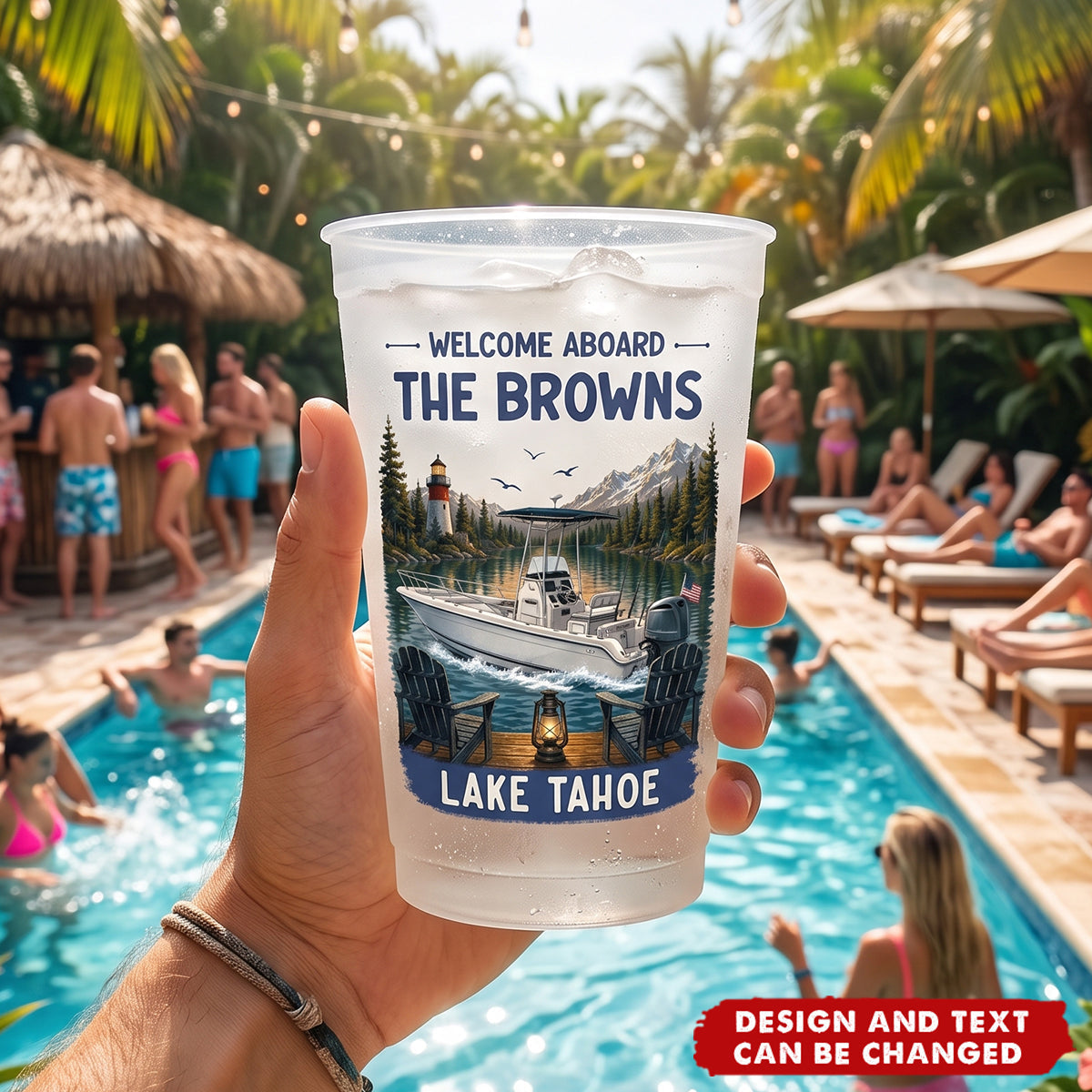 Custom Boating Party Cups - Personalized Summer Vacation And Travel Gifts For Mom, Dad, Brother, Sister - Good Times Great Crew