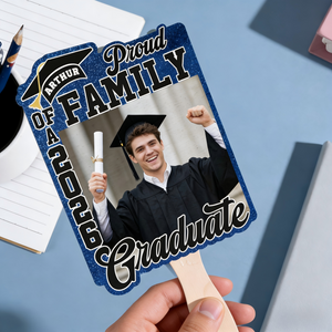 Personalized "Proud Family of Graduate" Fan With Photo & Name | Graduation Gift