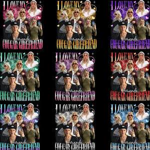 Personalized Photo I Love My Girlfriend T-Shirt With 90s Bootleg Graphic Funny Valentine Gift