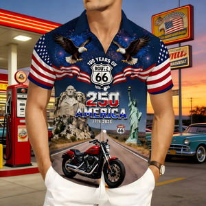 Personalized Proud American Motorcycle Hawaiian Shirt With Photo & Name | Gifts For Bikers