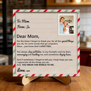 Personalized Double-Layered Handcrafted Wooden Plaque With "Unspoken Words" Quote & Name - Birthday Mother’s Day Gift For Mom