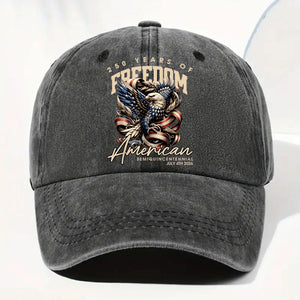 Vintage Denim Eagle USA 250 Years Freedom Cap - Independence Day Gift