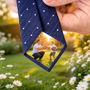 Custom Soft Fabric Photo Tie Patch Father's Day Surprise For Dad & Husbands