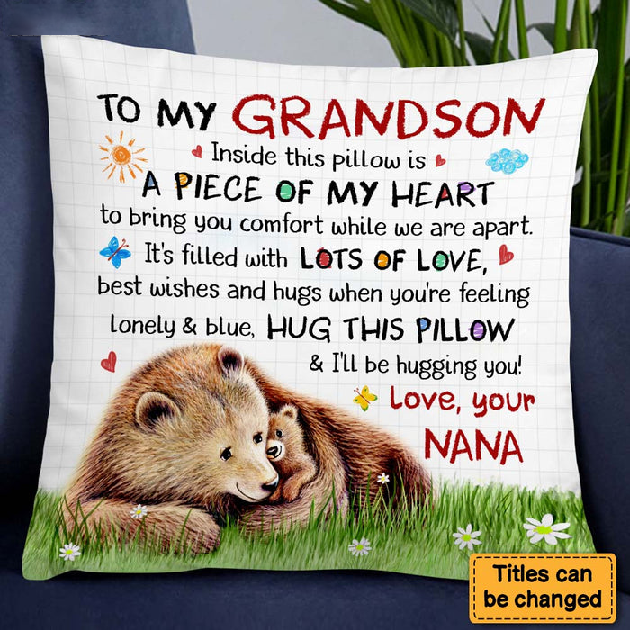Gift For Grandson Bear Inside This Pillow