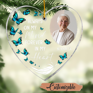 (Photo Inserted) Always On My Mind - Personalized Custom Shaped Acrylic Christmas Ornament