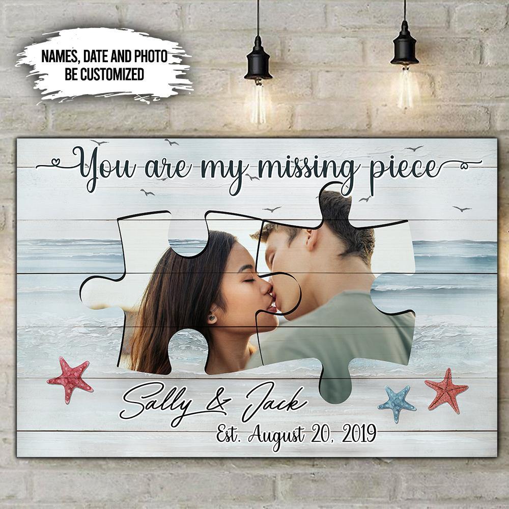 Personalized Horizontal Poster - You Are My Missing Piece  - Upload Image, Gift For Couples