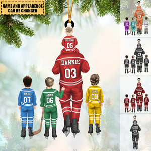 Dad And Kids Together - Teaching Me To Skate - Personalized Ornament- Appropriate gift for Christmas