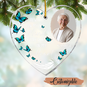 (Photo Inserted) Always On My Mind - Personalized Custom Shaped Acrylic Christmas Ornament