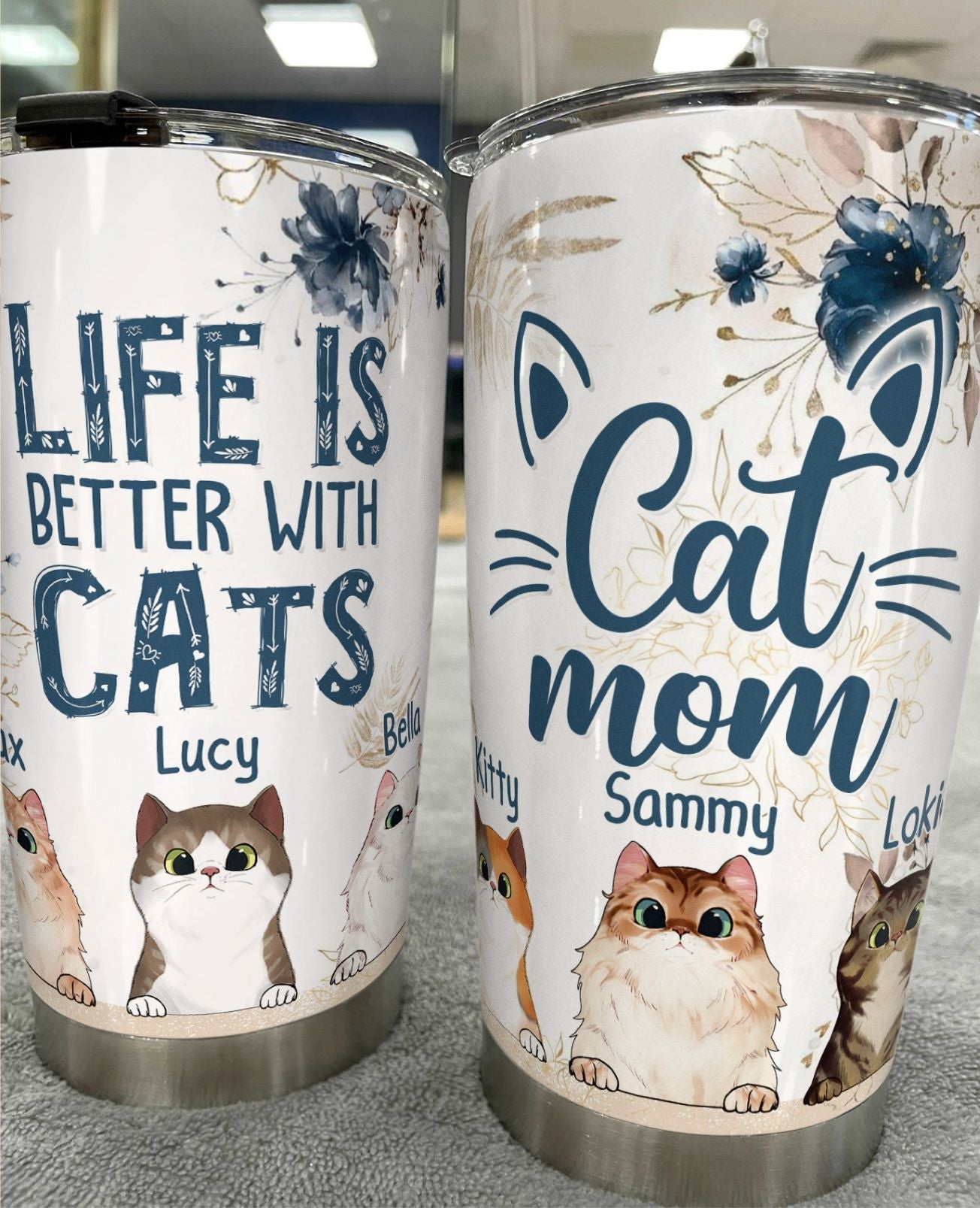 Cat Mom Personalized Tumbler