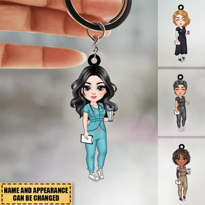 Custom Nurse Appreciation Gift - Personalized RN Keychain for Nurses Week, Retirement & Graduation - Double-Sided Engraved Healthcare Worker Gift