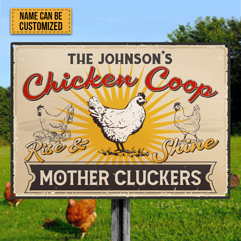 Personalized Farm Chicken Coop Rise And Shine Customized Metal Signs