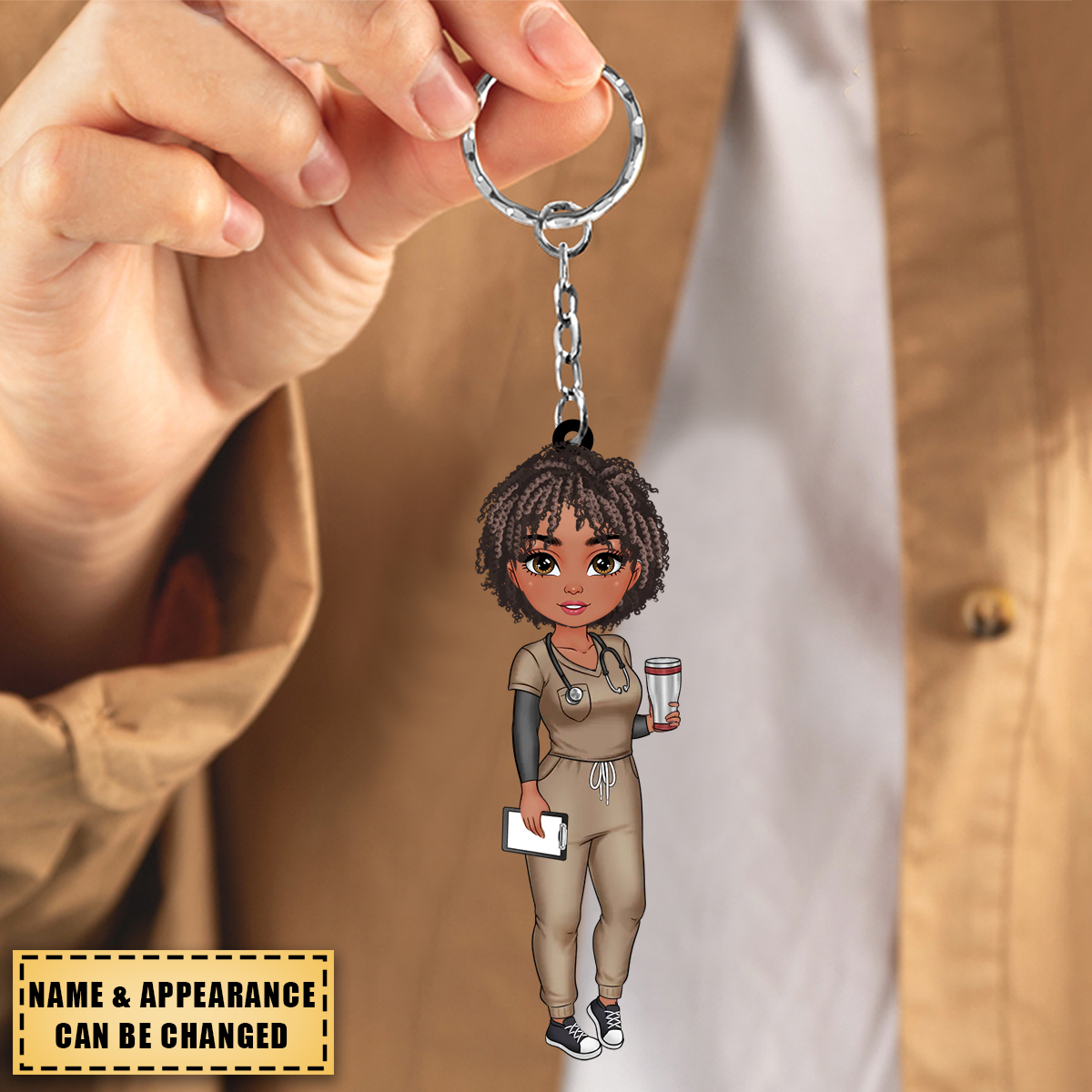 Custom Nurse Appreciation Gift - Personalized RN Keychain for Nurses Week, Retirement & Graduation - Double-Sided Engraved Healthcare Worker Gift