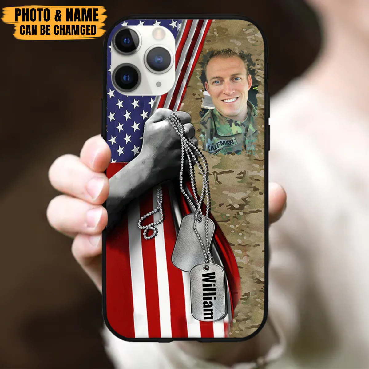 Personalized Phone Case Veteran Upload Image