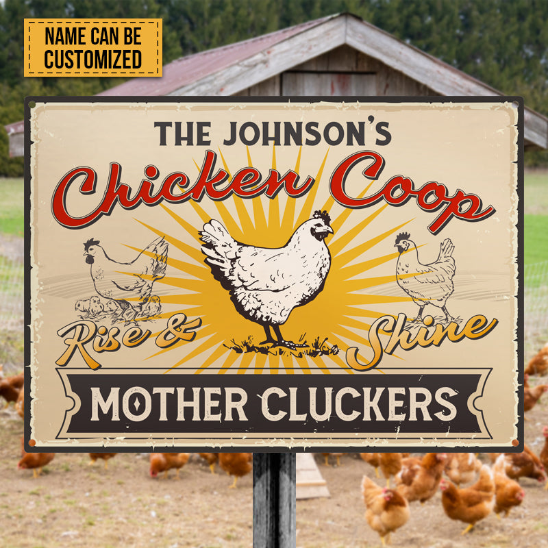 Personalized Farm Chicken Coop Rise And Shine Customized Metal Signs