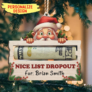 Nice List Dropout - Personalized Wooden Ornament