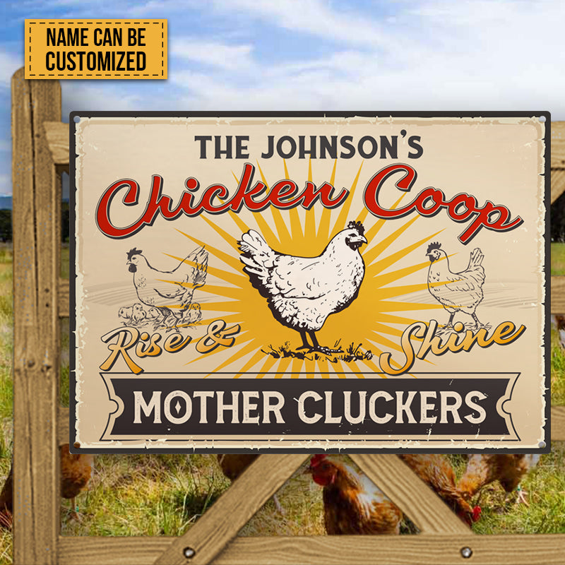Personalized Farm Chicken Coop Rise And Shine Customized Metal Signs