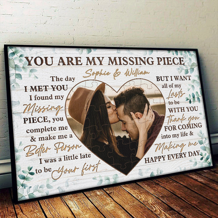 Custom Couples Wall Art - Personalized with Upload Your Photo, Unique Anniversary Gift for Him & Her, Romantic Home Decor Print