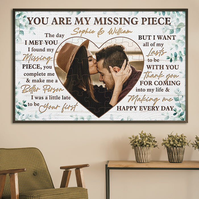 Custom Couples Wall Art - Personalized with Upload Your Photo, Unique Anniversary Gift for Him & Her, Romantic Home Decor Print