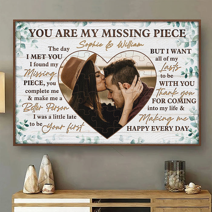Custom Couples Wall Art - 'I Want All My Lasts to Be With You' Personalized Poster with Upload Your Photo, Unique Anniversary Gift for Him & Her, Romantic Home Decor Print