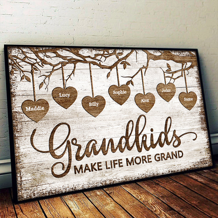 Personalized Horizontal Poster - Grandkids Make Life Grand
