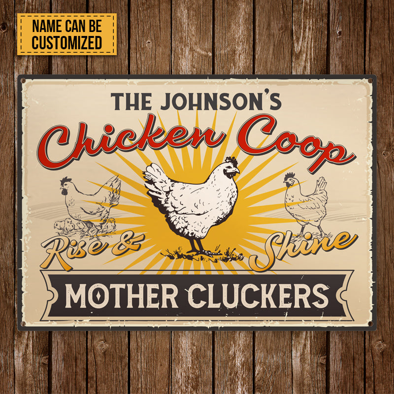 Personalized Farm Chicken Coop Rise And Shine Customized Metal Signs