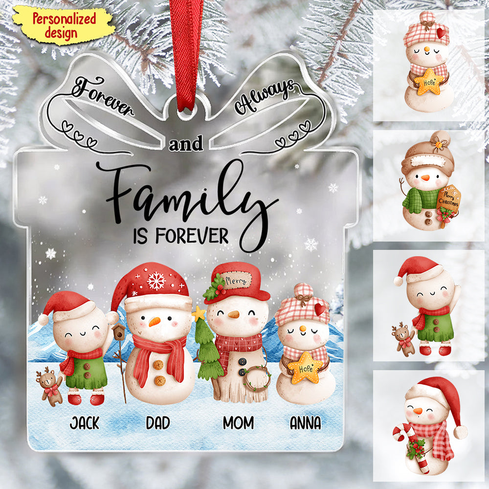 Christmas Snowman Family Benelux  Personalized   Acrylic  Ornament