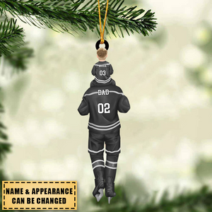 Dad And Kids Together - Teaching Me To Skate - Personalized Ornament- Appropriate gift for Christmas