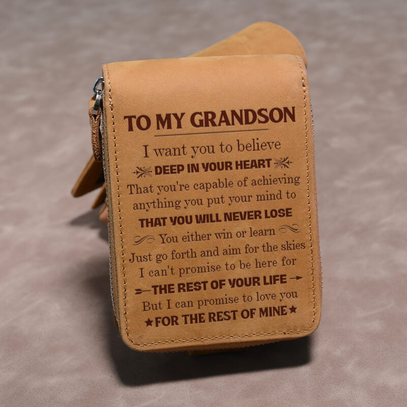 To Grandson - Deep in Your Heart - Engraved Wallet
