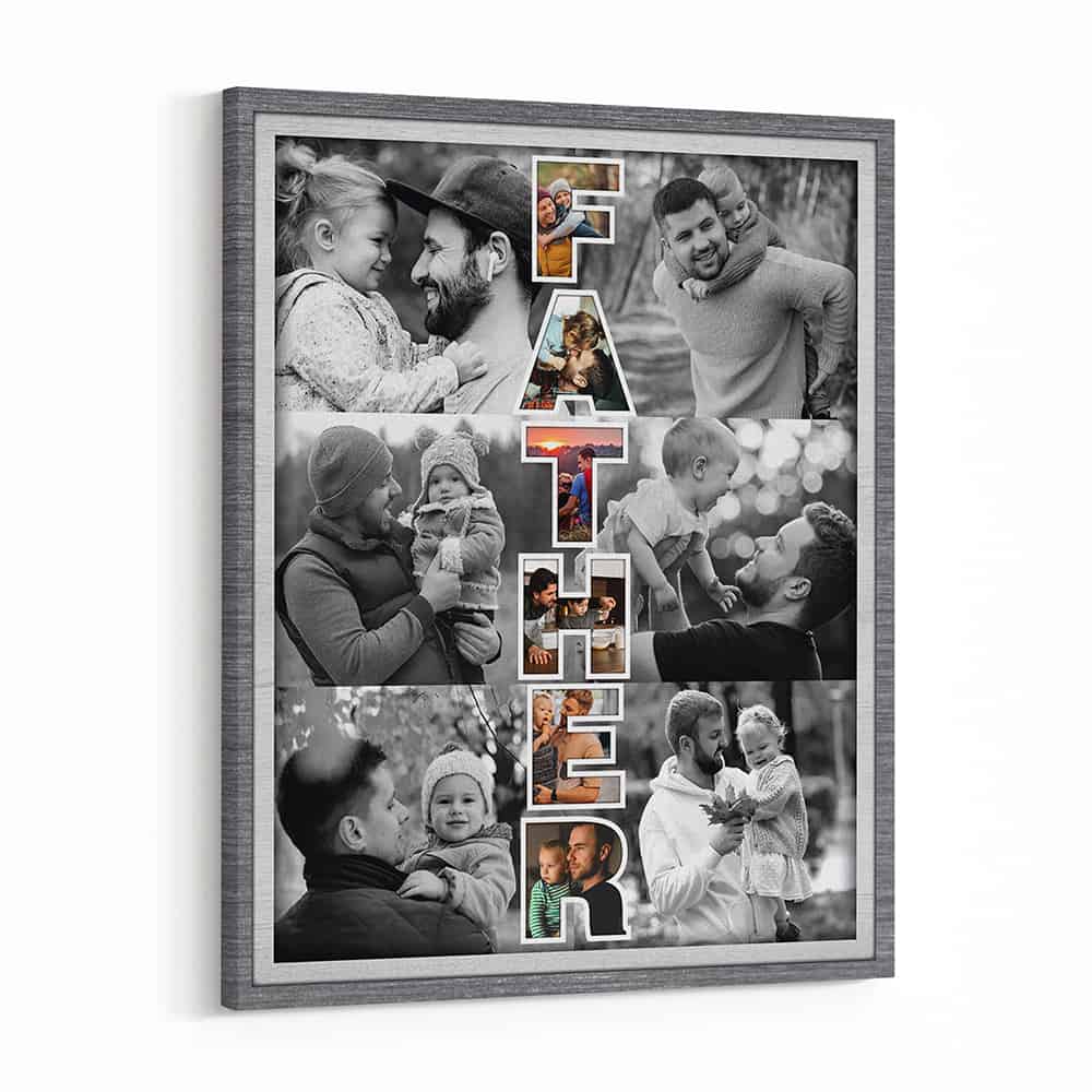 Father Art Custom Photo Collage Poster Father's Day Gift