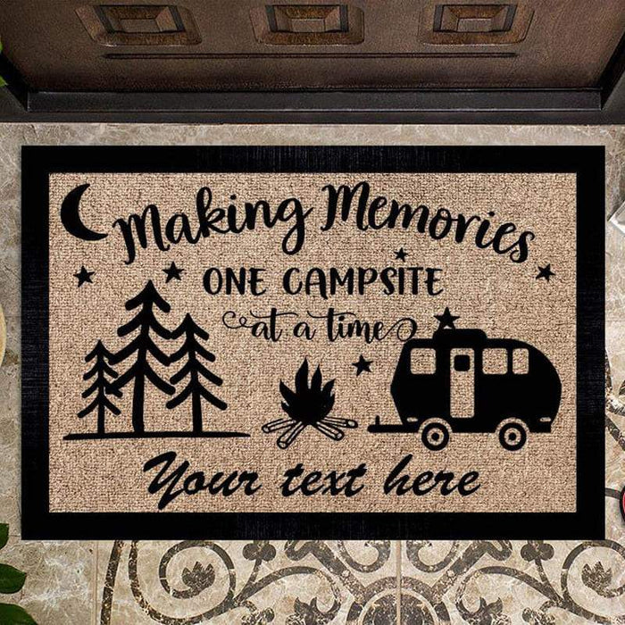 Making Memories One Campsite Outdoor Doormat For Camper, RV Camping Gift