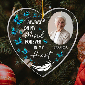 (Photo Inserted) Always On My Mind - Personalized Custom Shaped Acrylic Christmas Ornament