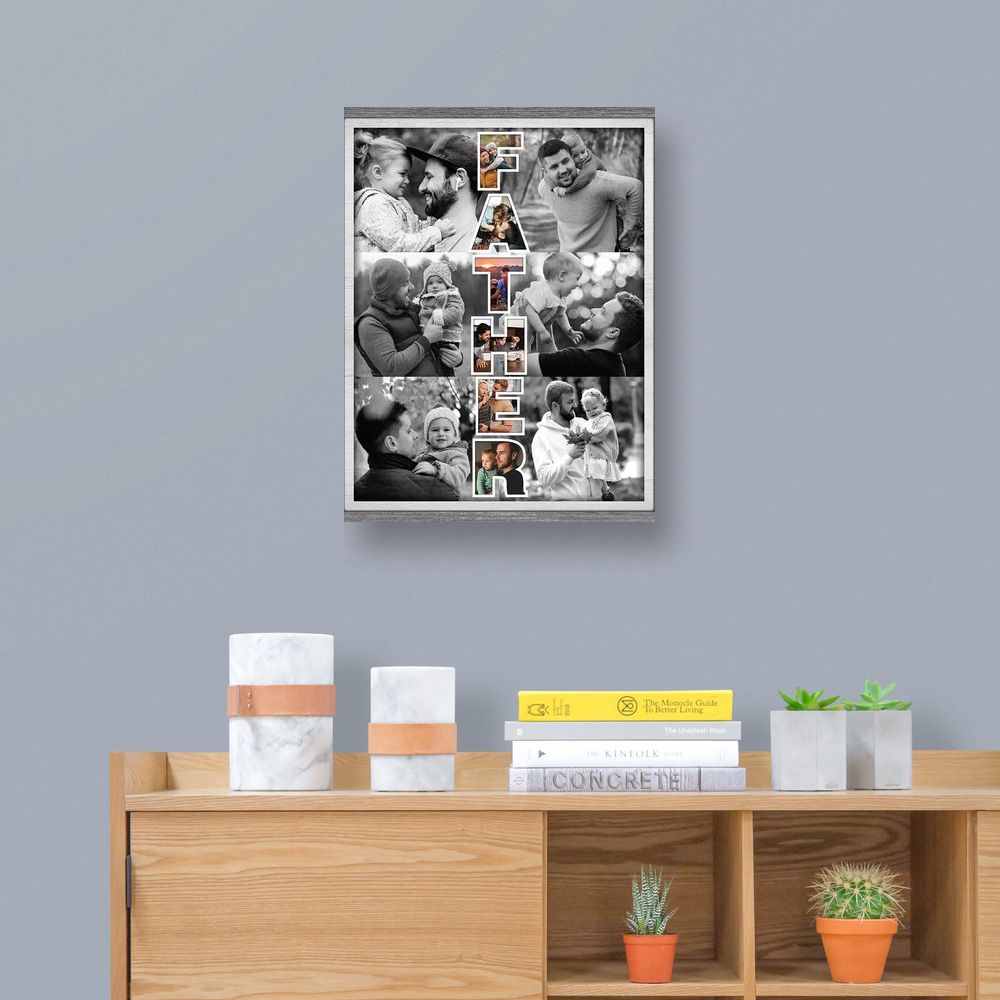 Father Art Custom Photo Collage Poster Father's Day Gift