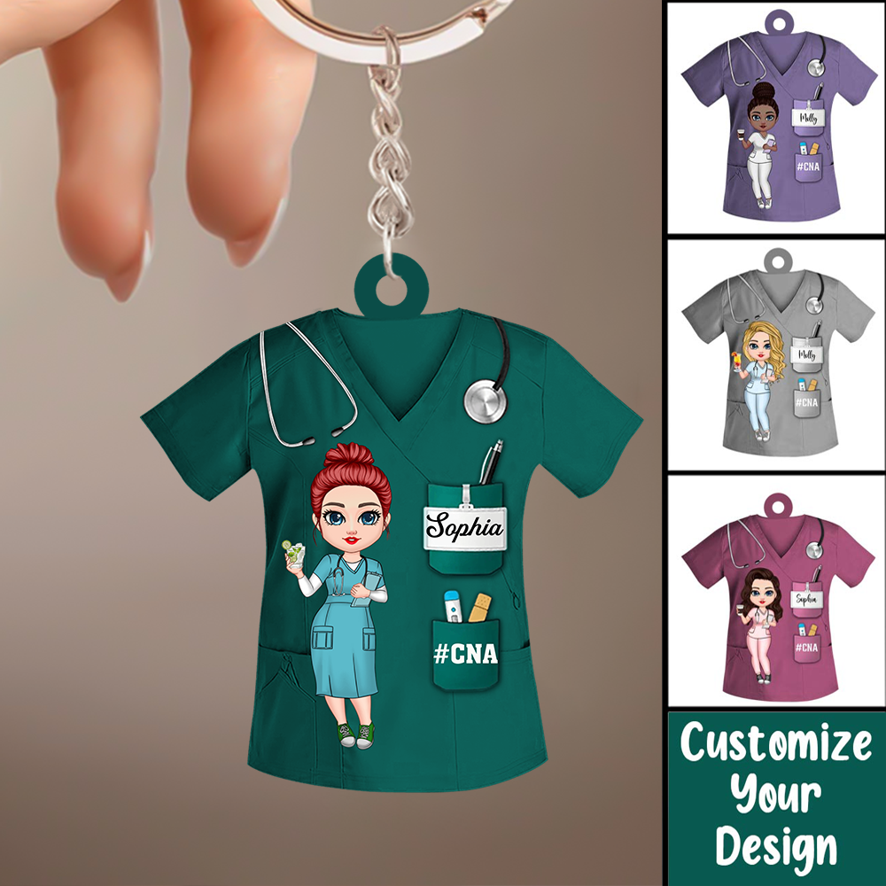 Personalized Nurse Keychain | Customize Name & Uniform | Perfect Graduation Or Nurses' Day Gift For RN, CNA, LPN