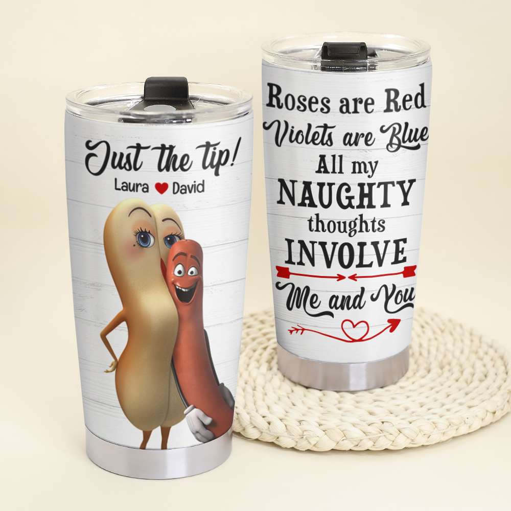 Personalized Funny Couple Tumbler - All My Naughty Thoughts Involve Me and You