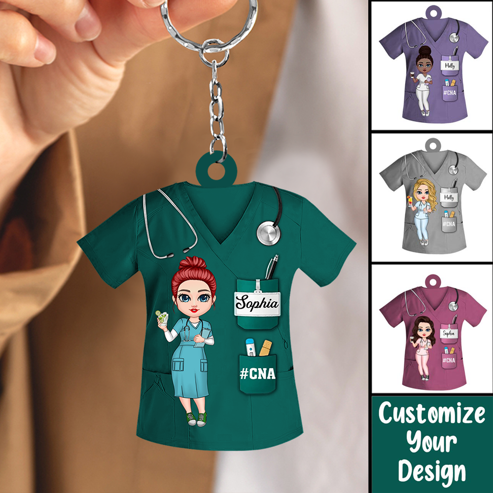 Personalized Nurse Keychain | Customize Name & Uniform | Perfect Graduation Or Nurses' Day Gift For RN, CNA, LPN